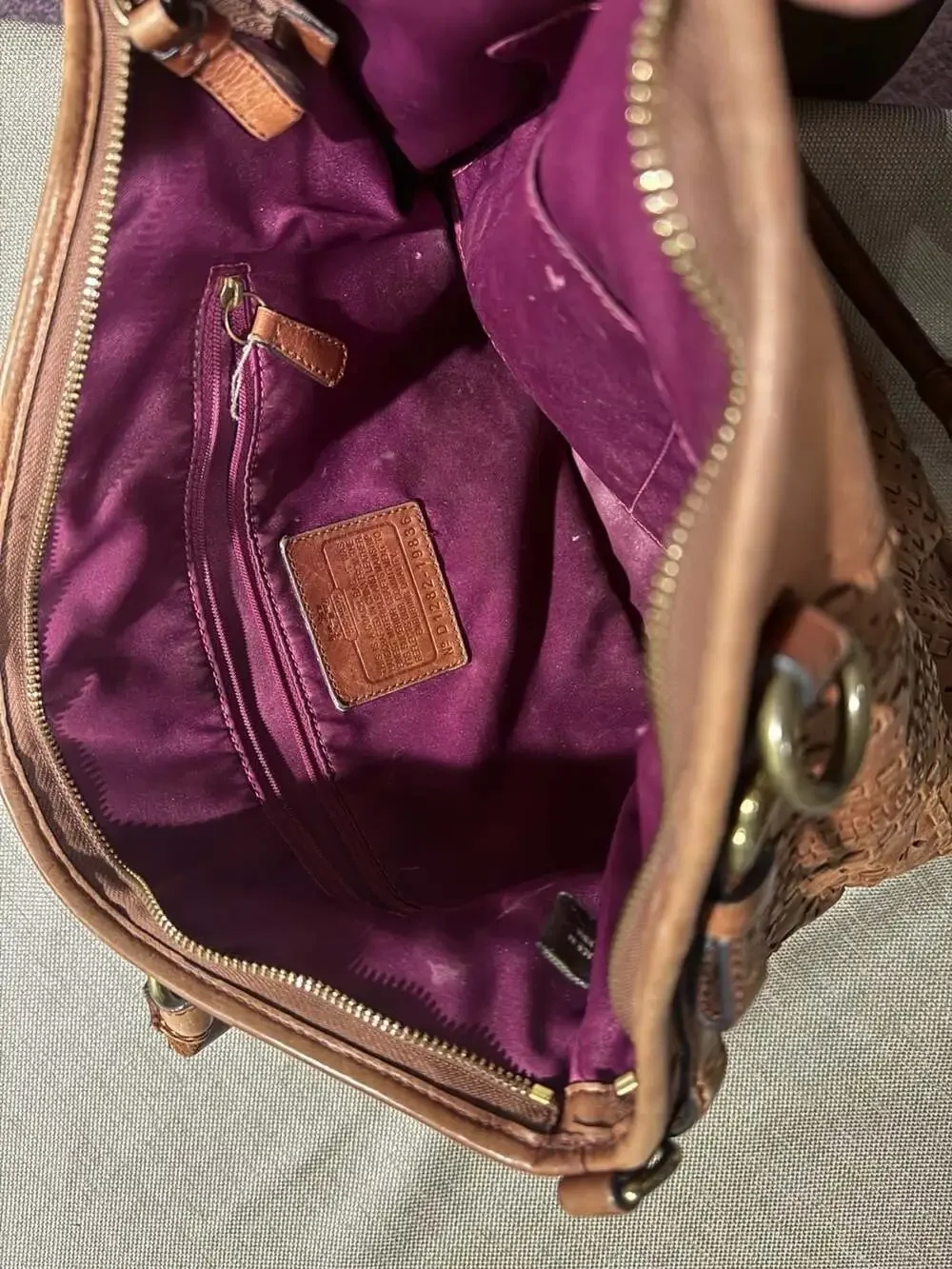 Coach Madison Crisscross Leather Satchel Handbag (Style No. 19836)